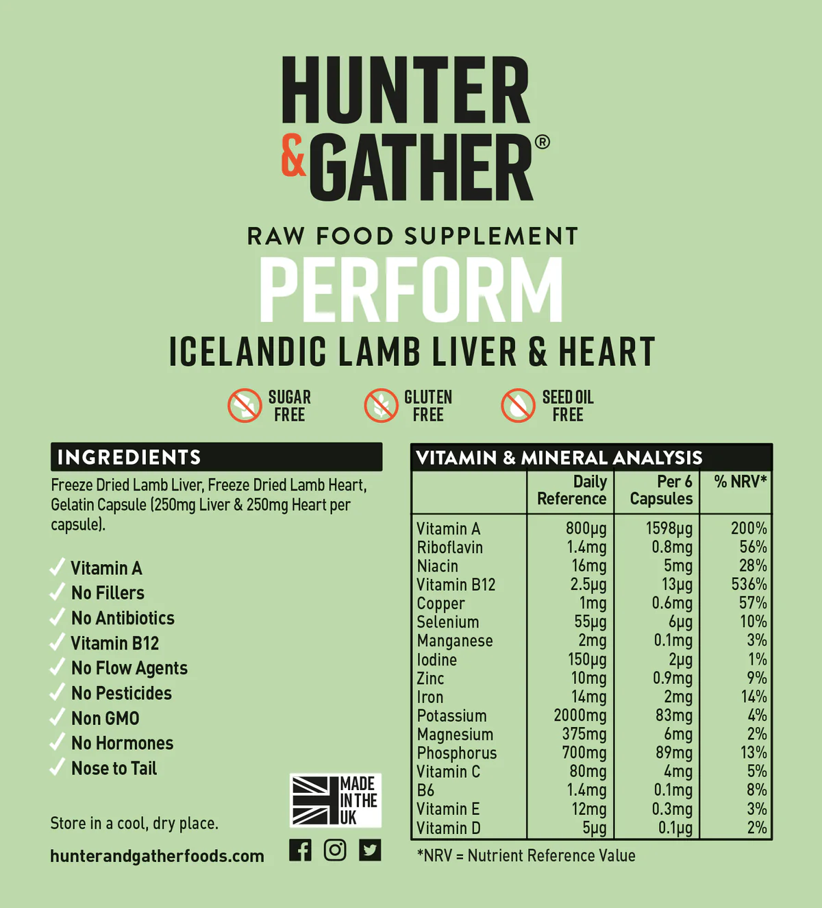 PERFORM Capsules - 100% Grass Fed Lamb Liver & Heart - Image 4